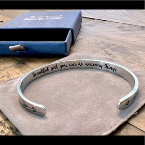 Inspirational Silver Bracelet- Womans